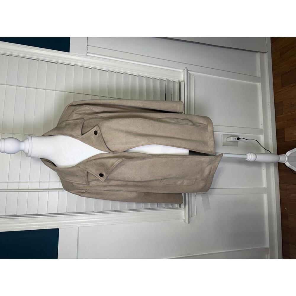 New York Clothing Company Women's Brown/Beige Faux Suede Jacket Size 3X